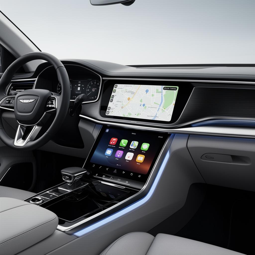 Carro com painel multimídia Apple CarPlay